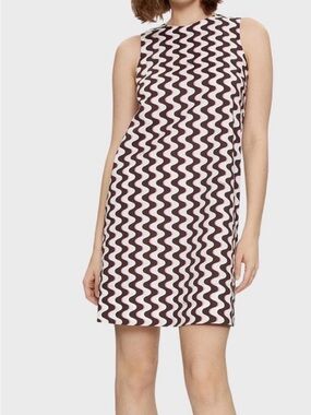 Marella Women’s Brown Pink Casual Cotton Morina Shift Dress - Size US 4, $325